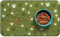 Dog Food Mat, Absorbent Water Bowl Mats Cat Pet Feeding Placemats Dark Green 24 by Zoeeya