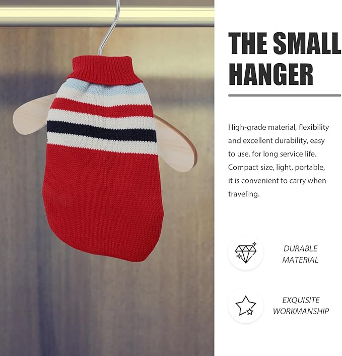 Replaceable Wooden Pet Clothes Hangers 8.66 Inch Small Dog and Cat Hangers - Image 7