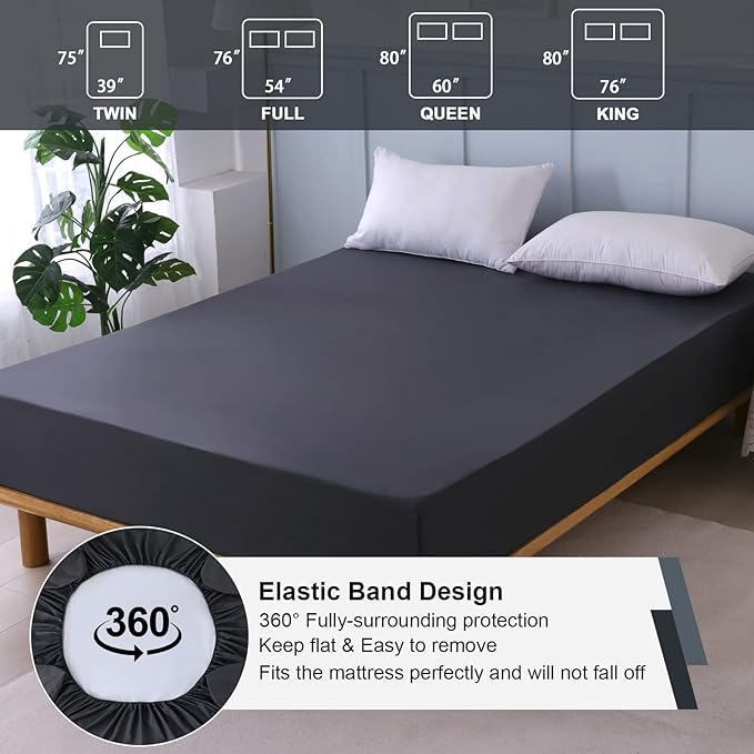 Waterproof Mattress Protector King, Fitted Sheet Style Breathable Mattress Cover - Image 5