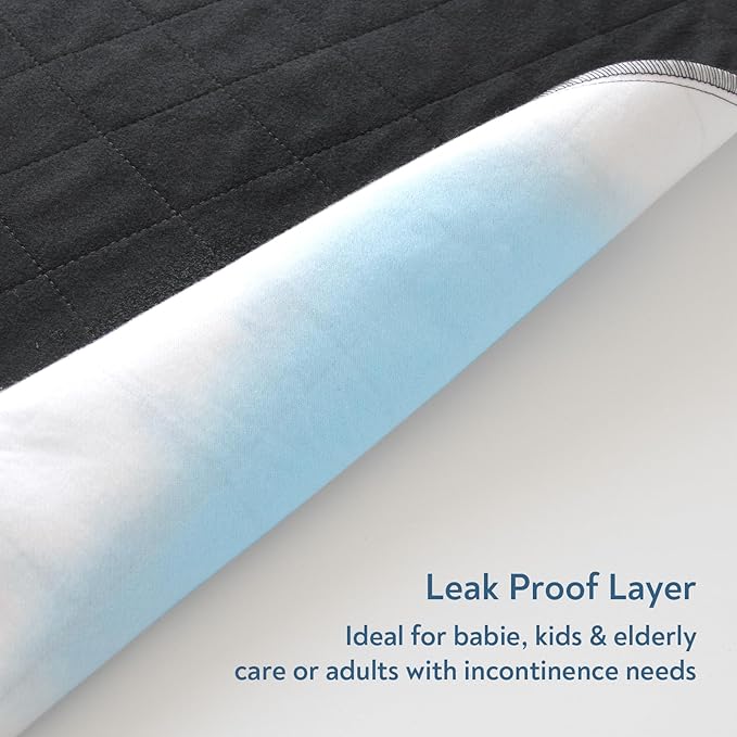 2 Pack Washable Incontinence Bed Pads, Reusable Underpads - Image 3