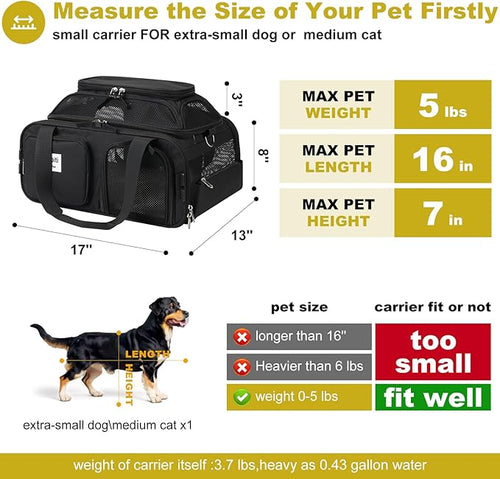 17x13x8 Frontier Allegiant Breeze Airline Approved top Expandable pet Carrier - Image 2