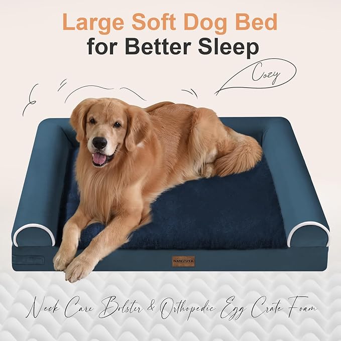 Large Dog Bed Orthopedic Washable: Beds Bolster XL Bed Large Big Dogs Egg Crate - Image 2