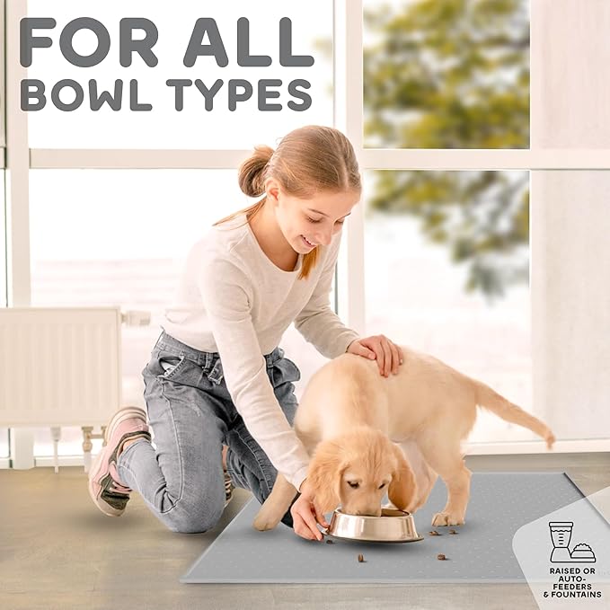 Dog Food Mat - Raised Edges Dogs Mat - Image 6