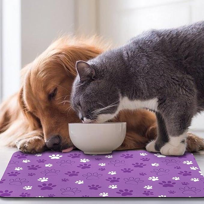 Dog Food Mat, Absorbent Water Bowl Mats Cat Pet Feeding Placemats 12 * 20 inch - Image 7