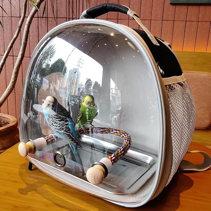Small Bird Travel Backpack Carrier Cage, Backpack to Transport Backpack Carrier - Image 6