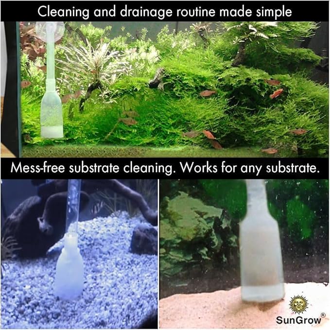 SunGrow Aquarium Fish Tank Gravel Cleaner Vacuum, Siphon Pump Aquarium Water - Image 3