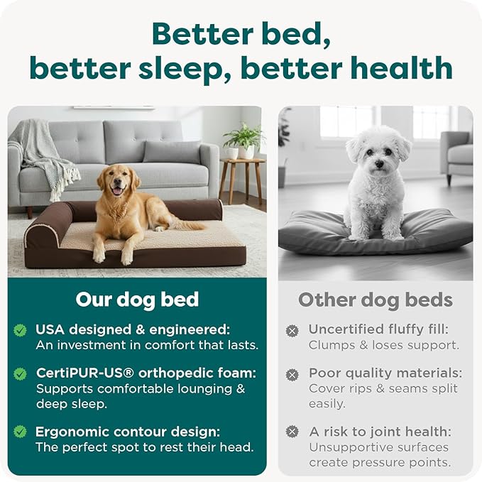 FurHaven Orthopedic Dog Bed for Large Dogs, L-Shaped Chaise Mattress - Image 7