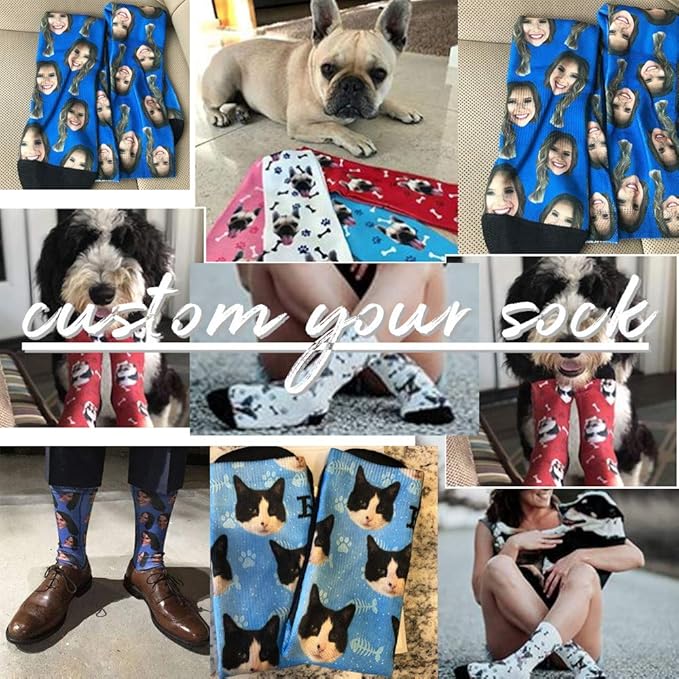 Custom Face Socks, Personalized Dog Lover Pet Photo Picture on Socks Unisex - Image 4