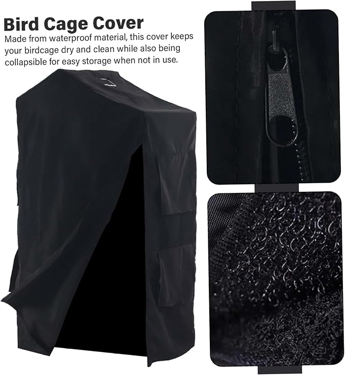 Bird Cage Cover Foldable Waterproof Black Bird Cage Cover Windproof Washable - Image 4