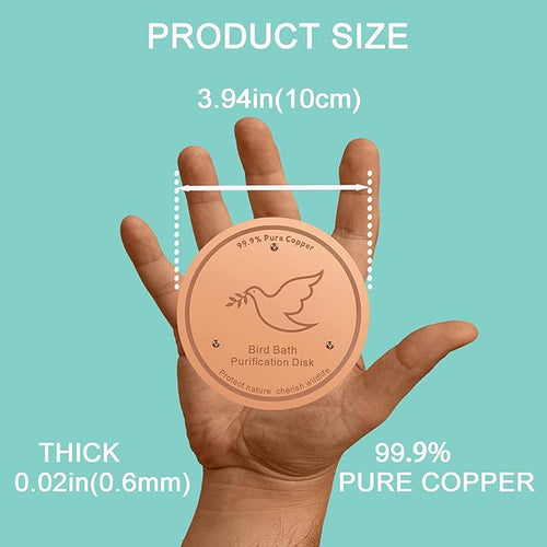 1Pack Bird Bath Copper Purification Disk | 0.6mm Reinforced 99.9% Pure Copper | - Image 2
