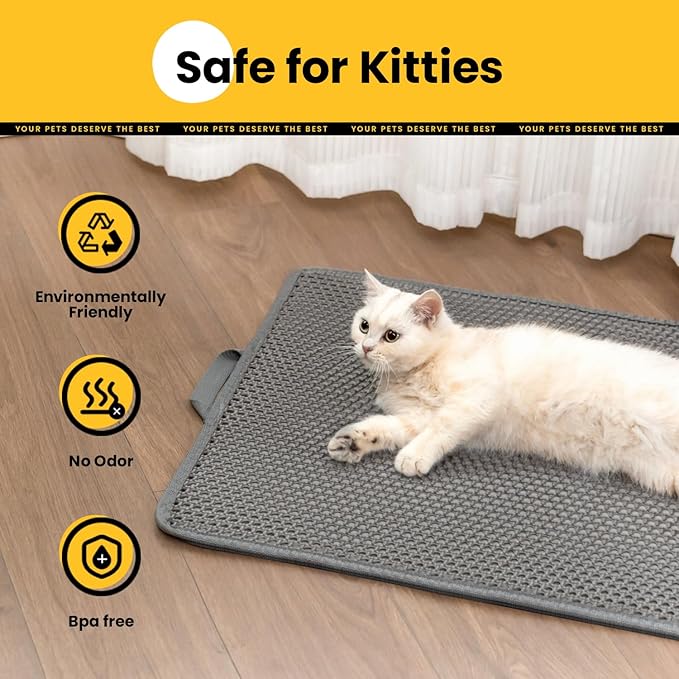 Cat Litter Mat, Upgrade Super Waterproof Back Layer Litter Box Mat, Non Slip - Image 5