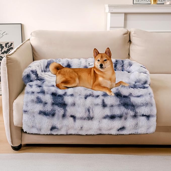 FUNNY FUZZY Pet Fluffy Fuzzy Couch Cover, Calming Washable Dog Bed Sofa by FUNNYFUZZY