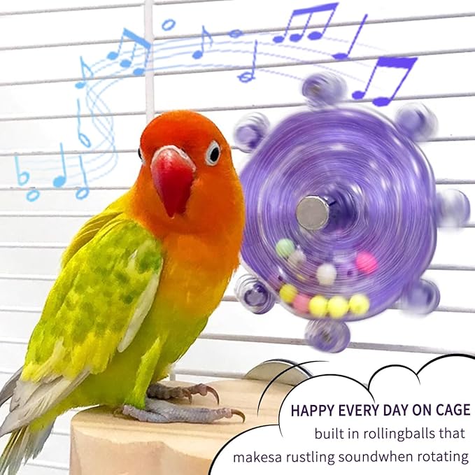 Parakeet Toys, Small Parrot Rotating Interactive Training Toy, Parakeet Cage - Image 7