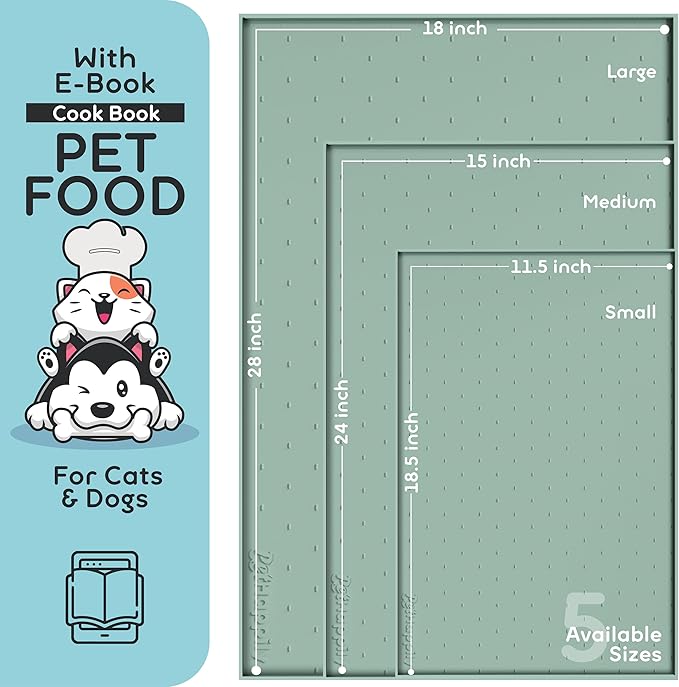 Dog Food Mat - Raised Edges Dogs Mat - Image 2