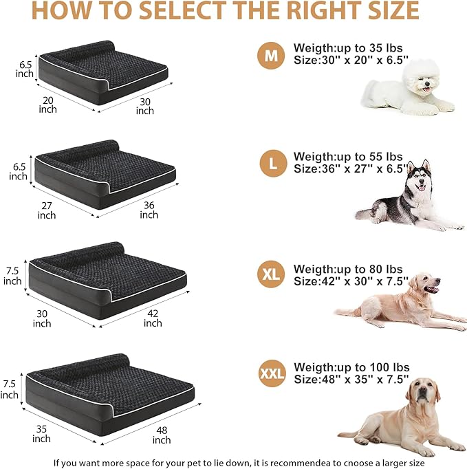 BFPETHOME Orthopedic Dog Beds for Large Dogs-Waterproof Sofa Pet Bed - Image 4