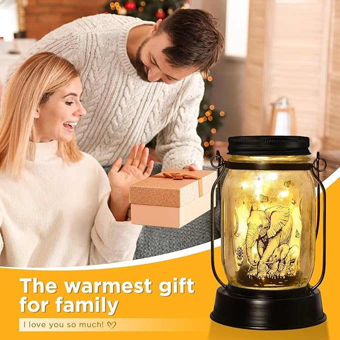 kyoryuger Elephant Gifts for Women/Men Elephant Lovers Solar Lantern Mom - Image 4