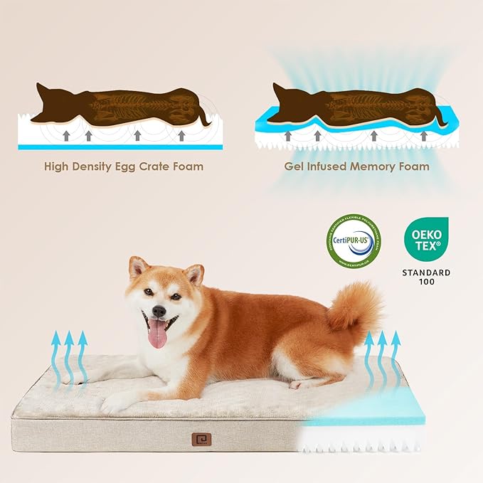 EHEYCIGA Waterproof Dog Bed Orthopedic 47"x29", Memory Foam Pet Bed - Image 4