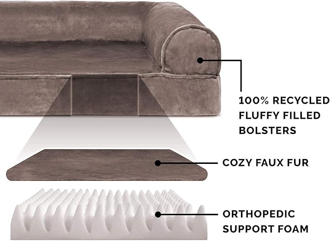 Furhaven Orthopedic Dog Bed for Medium/Small Dogs w/ Removable Bolsters & - Image 4