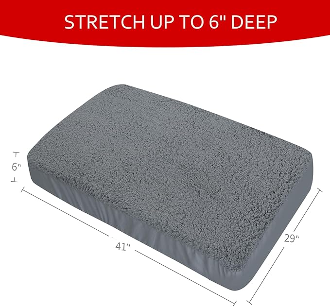 Dog Bed Covers 2 Pack Soft Plush Replacement Washable, Waterproof Pet Mattress - Image 6