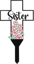 BUoonyer Sister Memorial Graves Markers Cemetery Decorations, Metal Cross by BUyooner