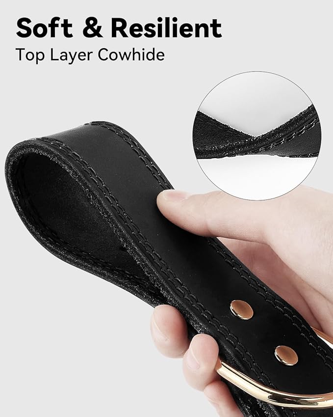 Joytale Leather Dog Collar for Medium Dogs, Genuine Thick Solid Leather - Image 5