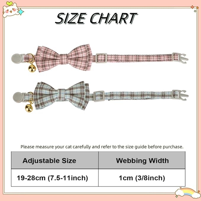 2 Pack Soft Cotton Cat Collars - Image 2