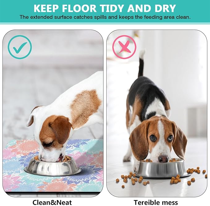 Pet Feeding Mat for Floors Waterproof Dog Mat for Food and Water Absorbent - Image 5