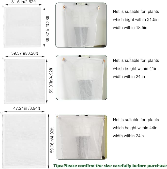 6Pcs Plant Covers from Insects, 3Size Bird Netting Barrier - Image 2