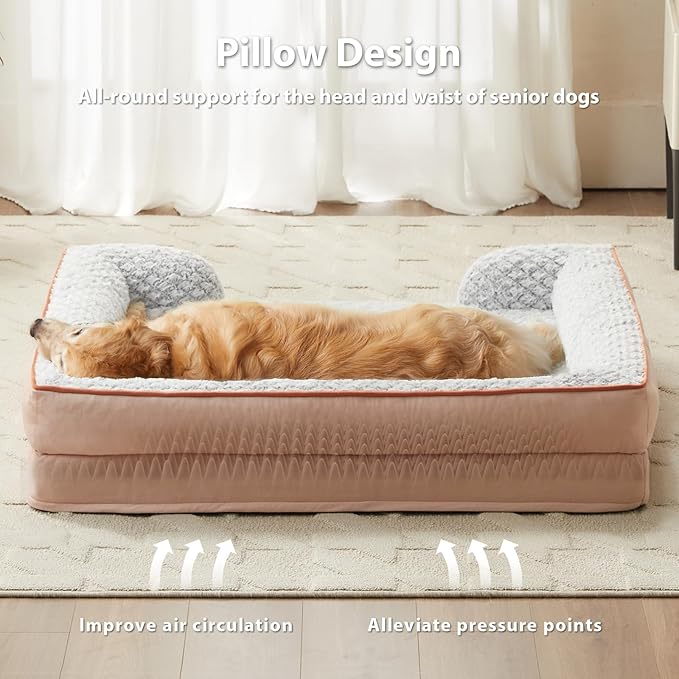 Orthopedic Dog Bed for Large Dogs, Egg Crate Foam Bed for Large Dogs, Equipped - Image 2