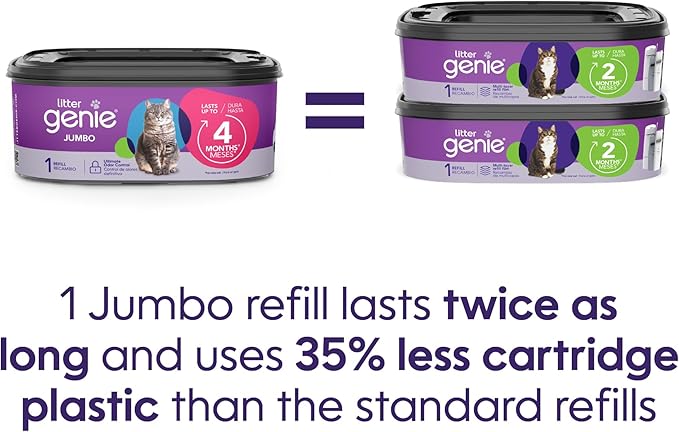 Litter Genie Refill Bags | Jumbo, 56 Total ft | Up to 8 Months of Supply in 2 - Image 5