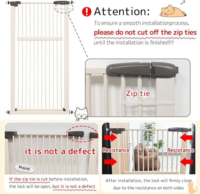Lumizone Extra Tall Pet Gate 55.12" High Pressure Mounted 38.39"-59.24" Extra - Image 9