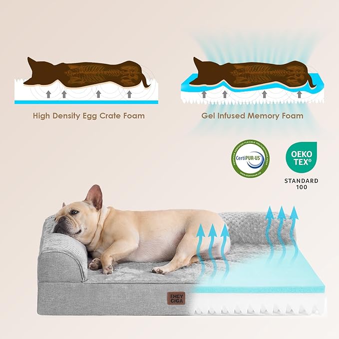 EHEYCIGA Orthopedic Dog Bed Medium Size Dogs, Memory Foam Dog Bed - Image 4