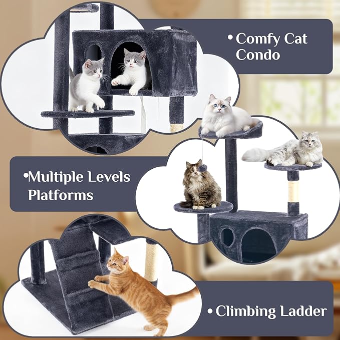 Sweetcrispy 70 Inch Cat Tree Tower, Indoor Cat Condo - Image 4