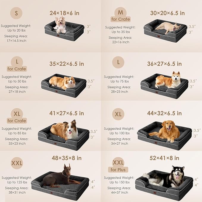 EHEYCIGA Orthopedic XL Dog Beds, Waterproof Memory Foam Dog Bed - Image 2