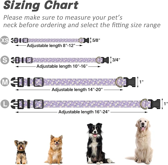 Reflective Dog Collar for Large Dogs, Cute Flower Theme Adjustable Heavy-Duty - Image 7