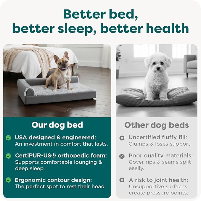 FurHaven Orthopedic Dog Bed for Medium Dogs, L-Shaped Chaise Mattress - Image 7