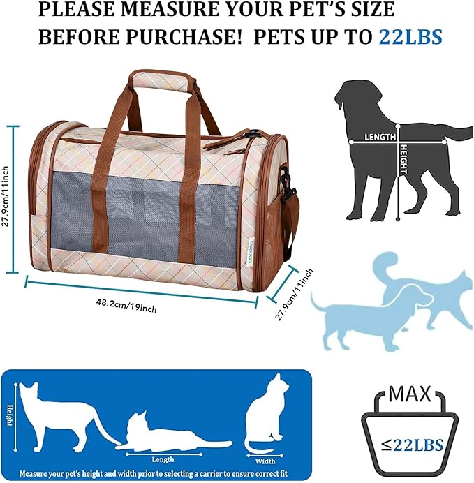 Soft-Sided Kennel Pet Carrier for Small Dogs, Airline Approved Cat Carriers Dog - Image 3