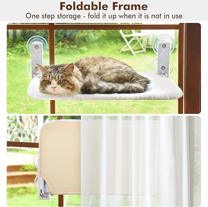 AMOSIJOY Cordless Cat Window Perch, Cat Hammock - Image 4
