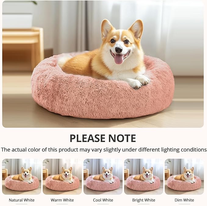 JOLLYVOGUE Calming Dog Bed Large Size Dog, Anti-Anxiety Donut Large Pet Bed - Image 8