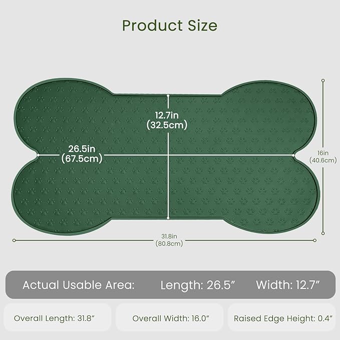 Dog Food Mat Anti-Slip Silicone Dog Bowl Mat Thicker Pet Placemat Waterproof - Image 2