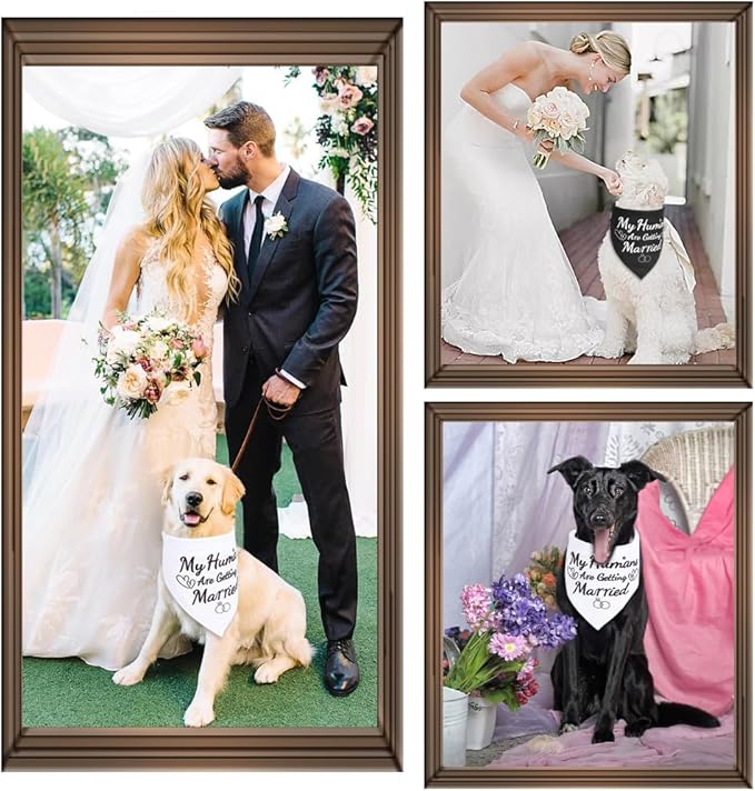 SZEE 2 Pack My Humans are Getting Married Dog Bandanas, Wedding or Engagement - Image 8