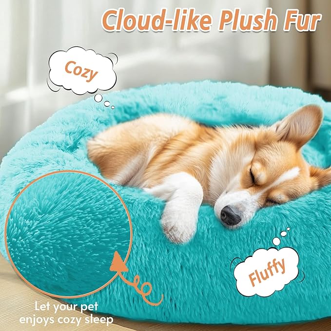 JOLLYVOGUE Calming Dog Bed Medium Size Dog, Anti-Anxiety Donut Medium Pet Bed - Image 2