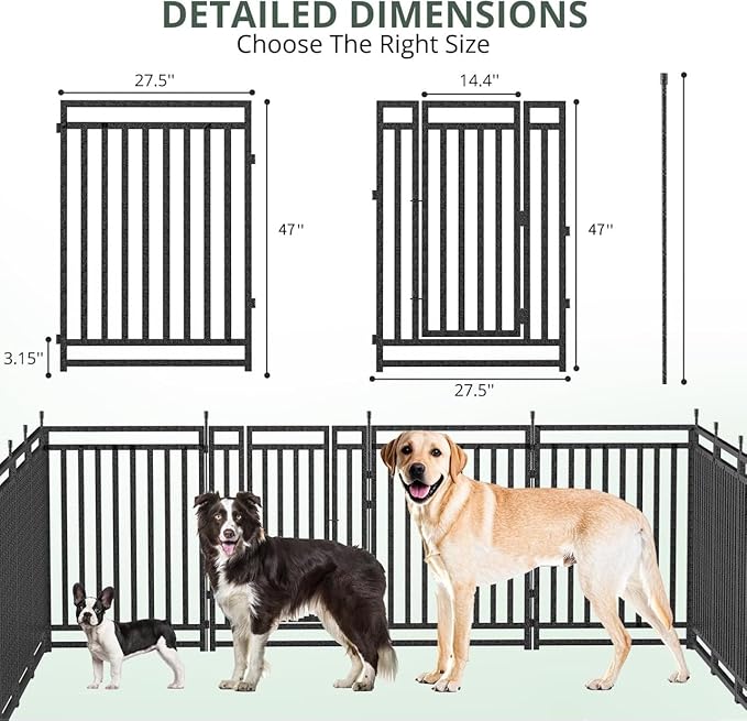 Dog Playpen Dog Fence Outdoor for Yard 47" H - Image 2