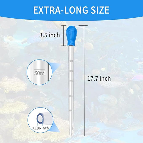 17.7in 1 Pieces Long Pipette for Fish Tank Coral Food Feeder Long Syringe Reef - Image 2