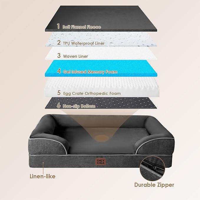 EHEYCIGA Orthopedic Dog Bed for Small Dogs, Waterproof Memory Foam Small Pet - Image 5