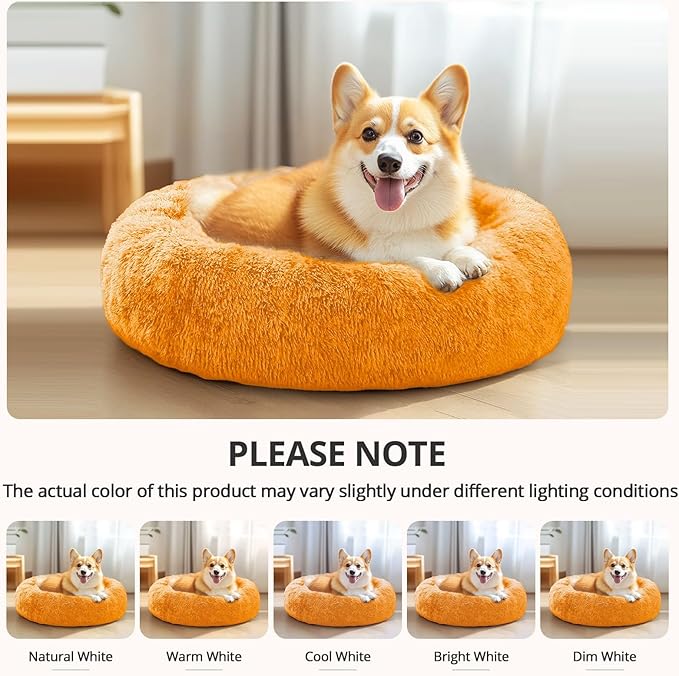 JOLLYVOGUE Calming Dog Bed Large Size Dog, Anti-Anxiety Donut Large Pet Bed - Image 8