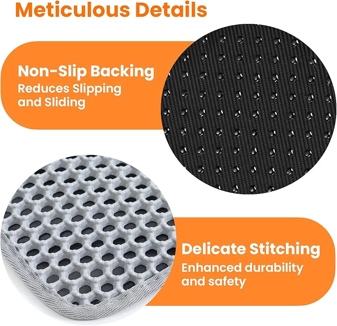 Extra Large Cat Litter Mat, 30x22 Inches Honeycomb Double Layer Cat Litter - Image 8