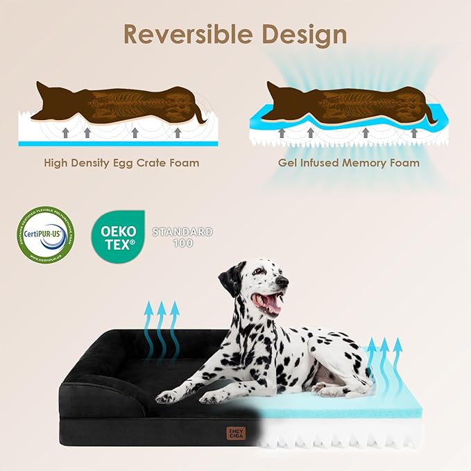EHEYCIGA Orthopedic Dog Beds for Large Dogs, Waterproof Memory Foam Large Dog - Image 3
