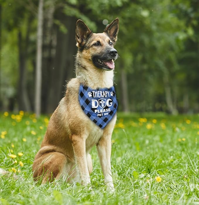 Dog Bandana, Therapy Dog Please Pet Me with, Dogs Scarf Classical Printing - Image 4