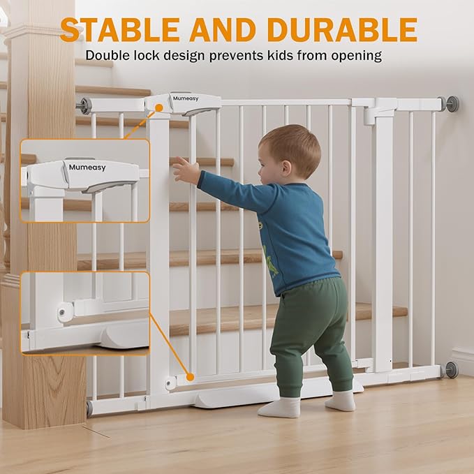 Baby Gate for Stairs, 29.7-43" Auto Close Dog Gate for Doorways & Hallways - Image 4